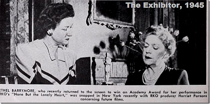 Harriet Parsons Ethel Barrymore The Exhibitor 1945 Harriet Parsons Ethel Barrymore The Exhibitor 1945
