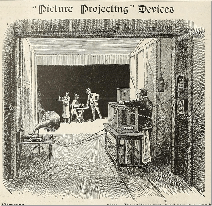 The Vitascope, an early movie projector 
