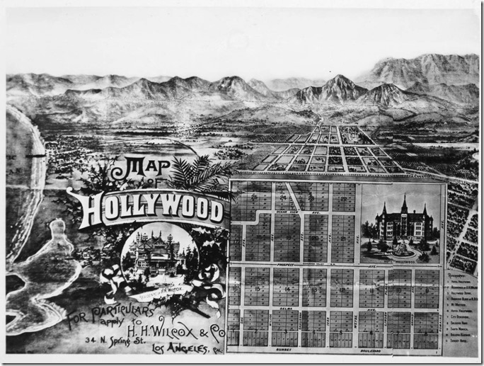 H.H. Wilcox 1887 tract map of Hollywood