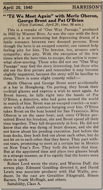 Harrison's Reports, April 20, 1940