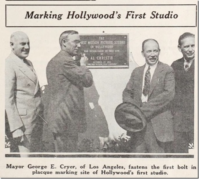 Nestor Studio Plaque MPN 1929