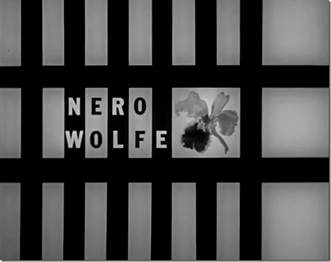 Main Title, Nero Wolfe. Black bars somewhat like jail cell bars
