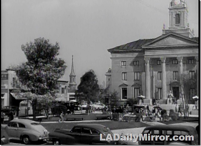A town square. With buildings. 