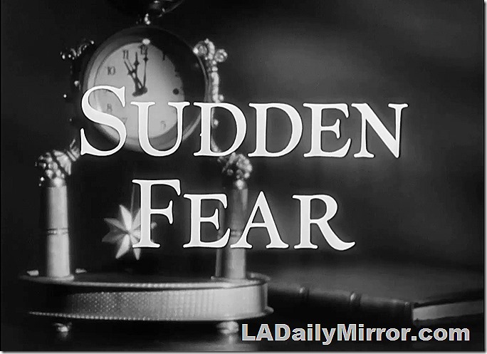 Sudden Fear Main Title. Type over a clock. 