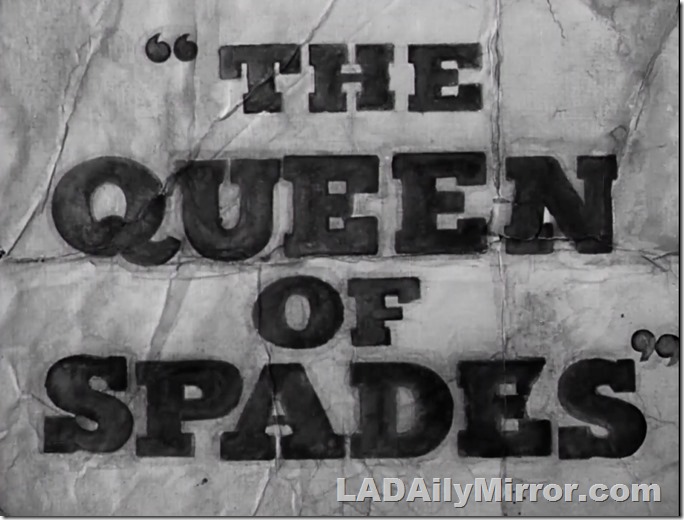 Main title letter on wrinkled paper, as if an old theatrical poster