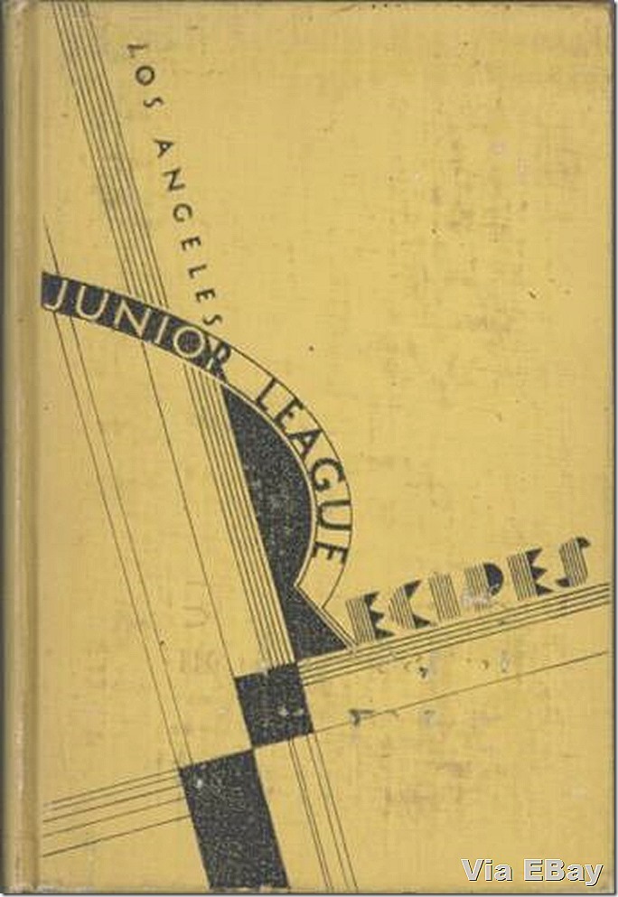 Los Angeles Junior League Cookbook. Art Deco lettering, black on a yellow background