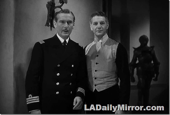 Man in officer's uniform, man in butler's outfit, and a suit of armor. Unoccupied. 