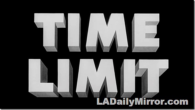 Main Title. White block letters on a black background. 