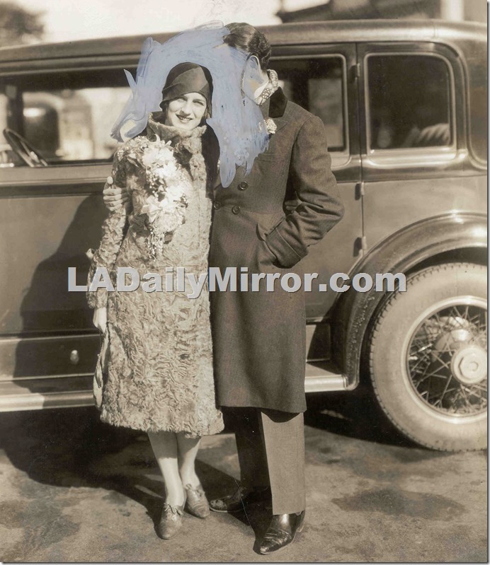 1920s woman with companion attacked by paint brush