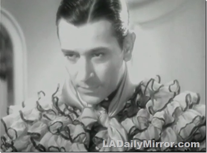 Mysterious man in fluffy collar. 