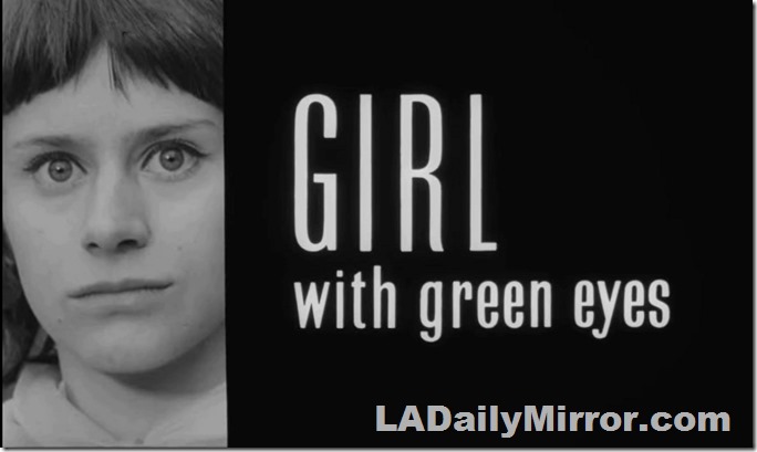 Main title letters over black background, closeup of star Rita Tushingham Main title letters over black background, closeup of star Rita Tushingham