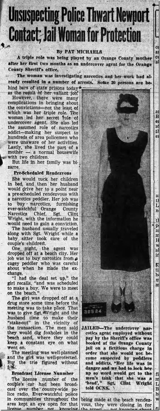 Screen shot of newspaper story that was the basis for The True Story of Lynn Stuart in the Anaheim Bulletin, July 4, 1955.