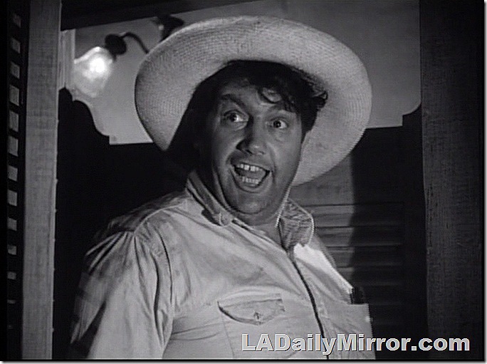 Laughing man with big straw hat. Laughing man with big straw hat.