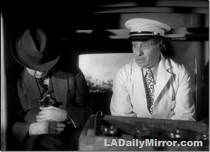 Mystery man No. 1 with face hidden. Mystery man No. 2 in white uniform, wearing tie