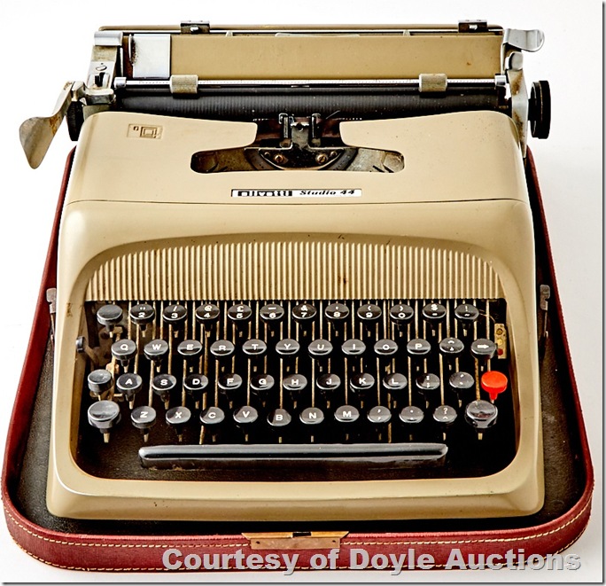 Raymond Chandler's Olivetti Studio 44 typewriter, beige with black keys