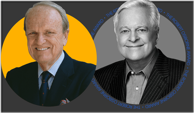 Combo picture of George Stevens Jr. and Robert Osborne
