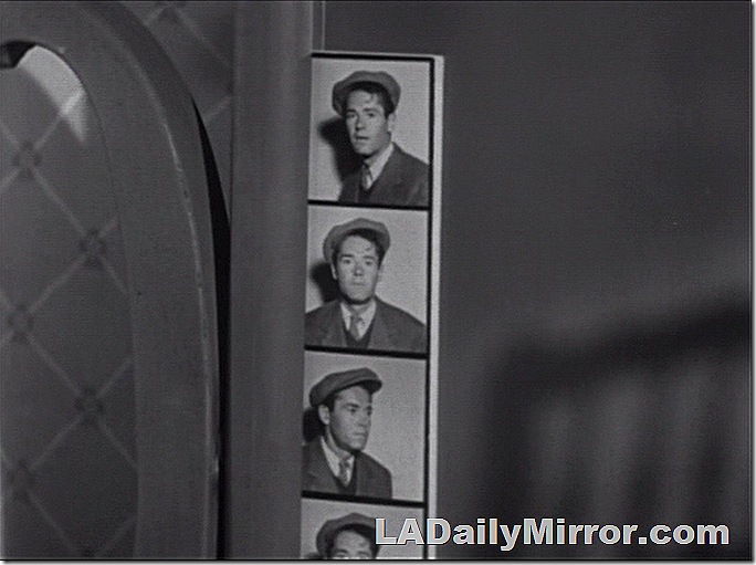 Strip of photos showing a man in a newsboy cap