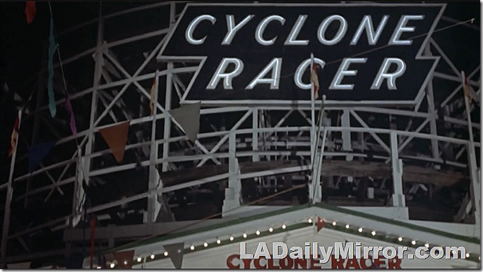 Mystery roller coaster. At night. Mystery roller coaster. At night.