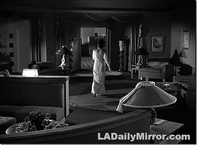 Interior of 1940s apartment at night. Interior of 1940s apartment at night.
